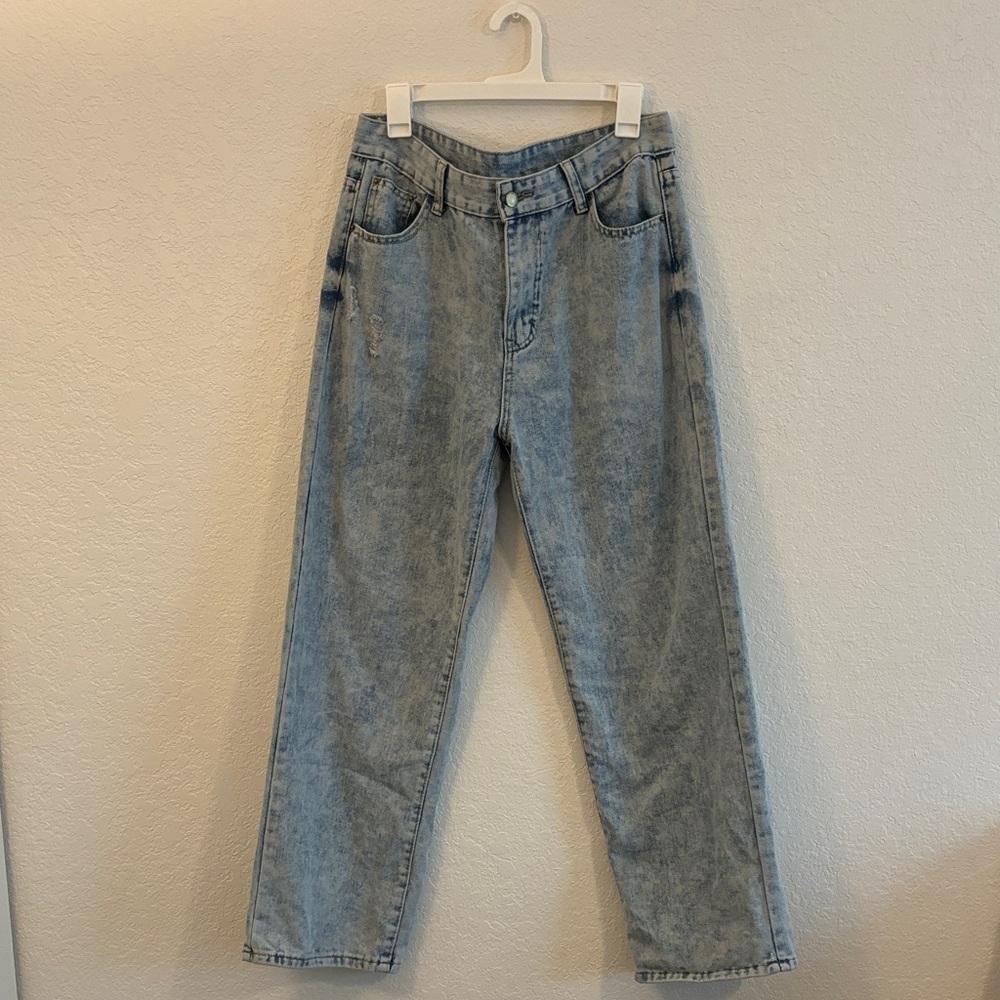 SHEIN Classic Blue Straight Leg Jeans